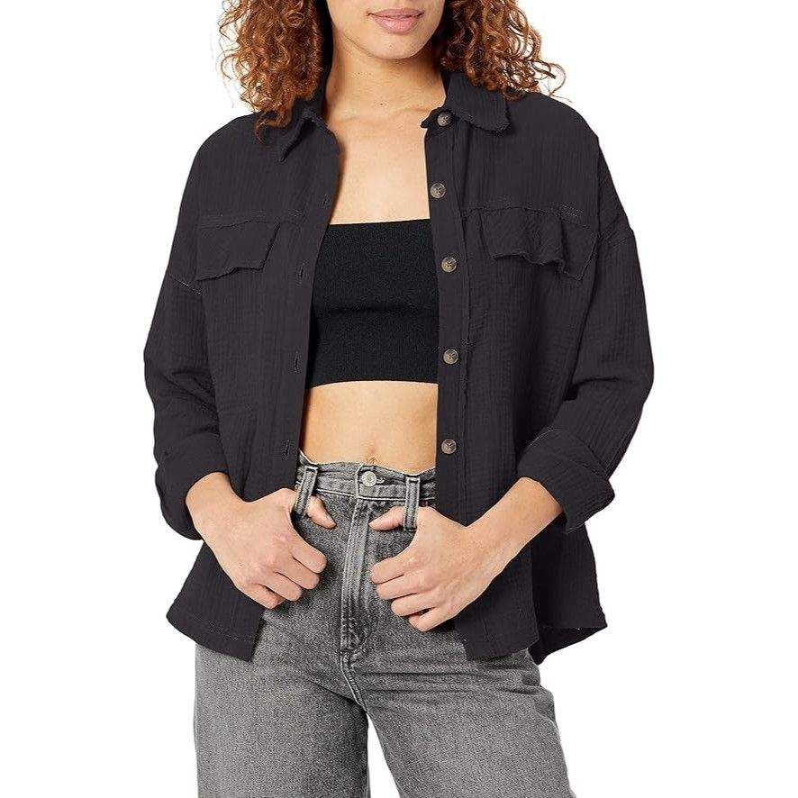 UNIONBAY Supplies by UNIONBAY Crinkle Gauze Button Front Shirt Jacket Size XS / US 0-2 / IT 36-38 - 1 Thumbnail