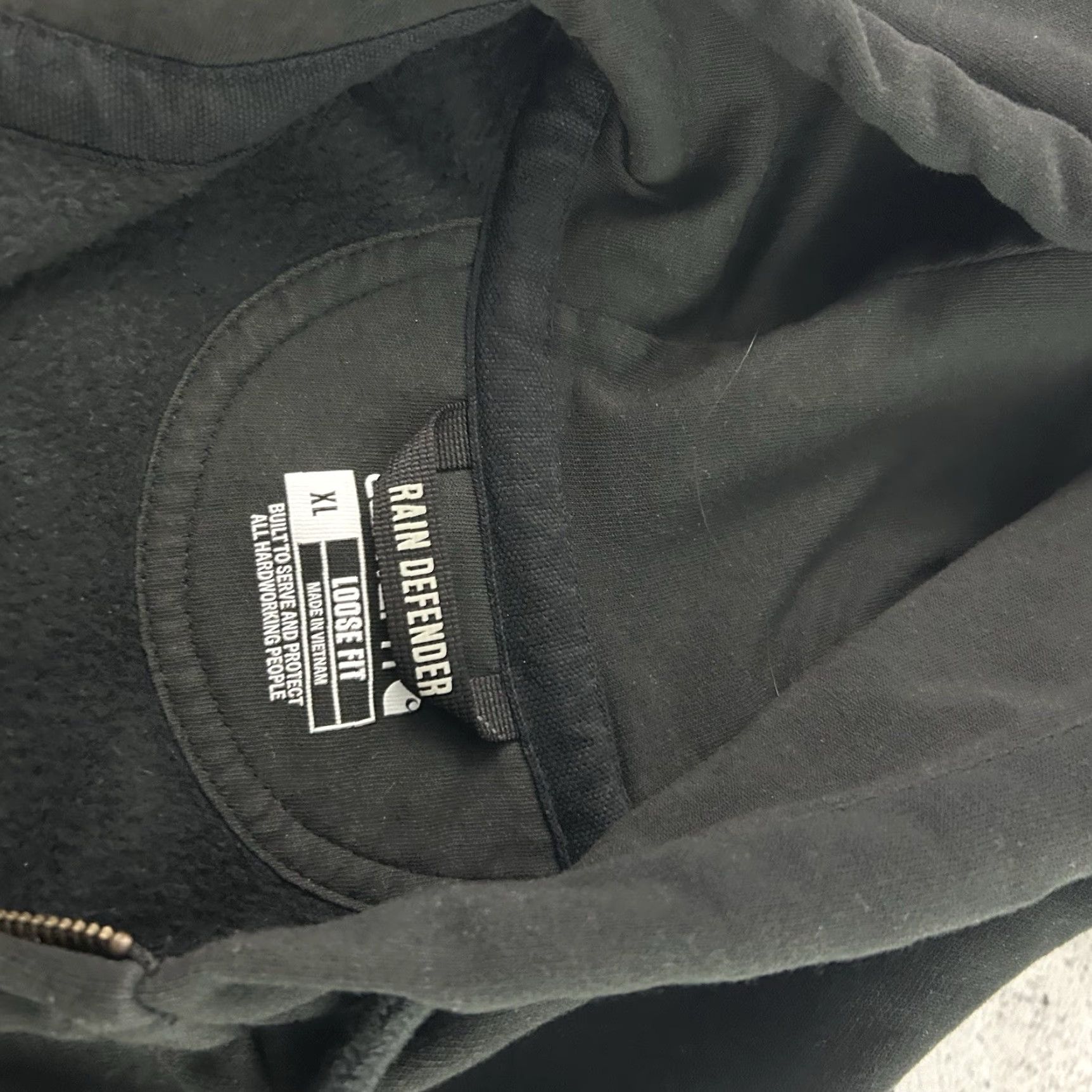 Carhartt Carhartt Hoodie Mens XL Black Rain Defender Loose Fit Full Zip Sweatshirt Size US XL / EU 56 / 4 - 4 Thumbnail