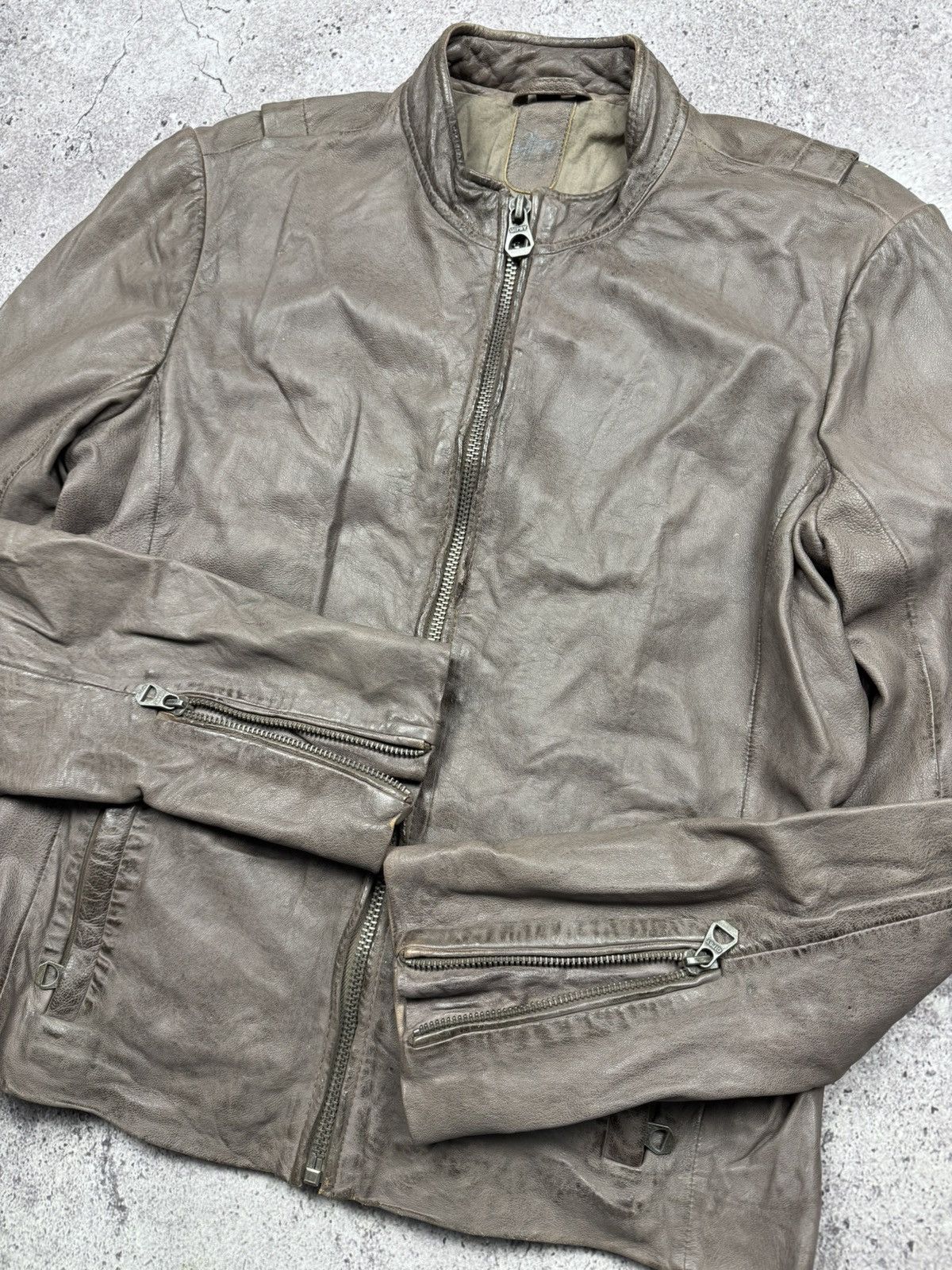 Japanese Brand Vintage Brown Leather Jacket Acne Carol Christian Poell styl Size US S / EU 44-46 / 1 - 5 Thumbnail