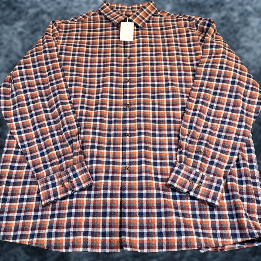 Hart Schaffner Marx Hart Schaffner Marx Canclini Italian Plaid Button Up Shirt Orange XXL Mens NWT Size US XXL / EU 58 / 5 - 1 Thumbnail