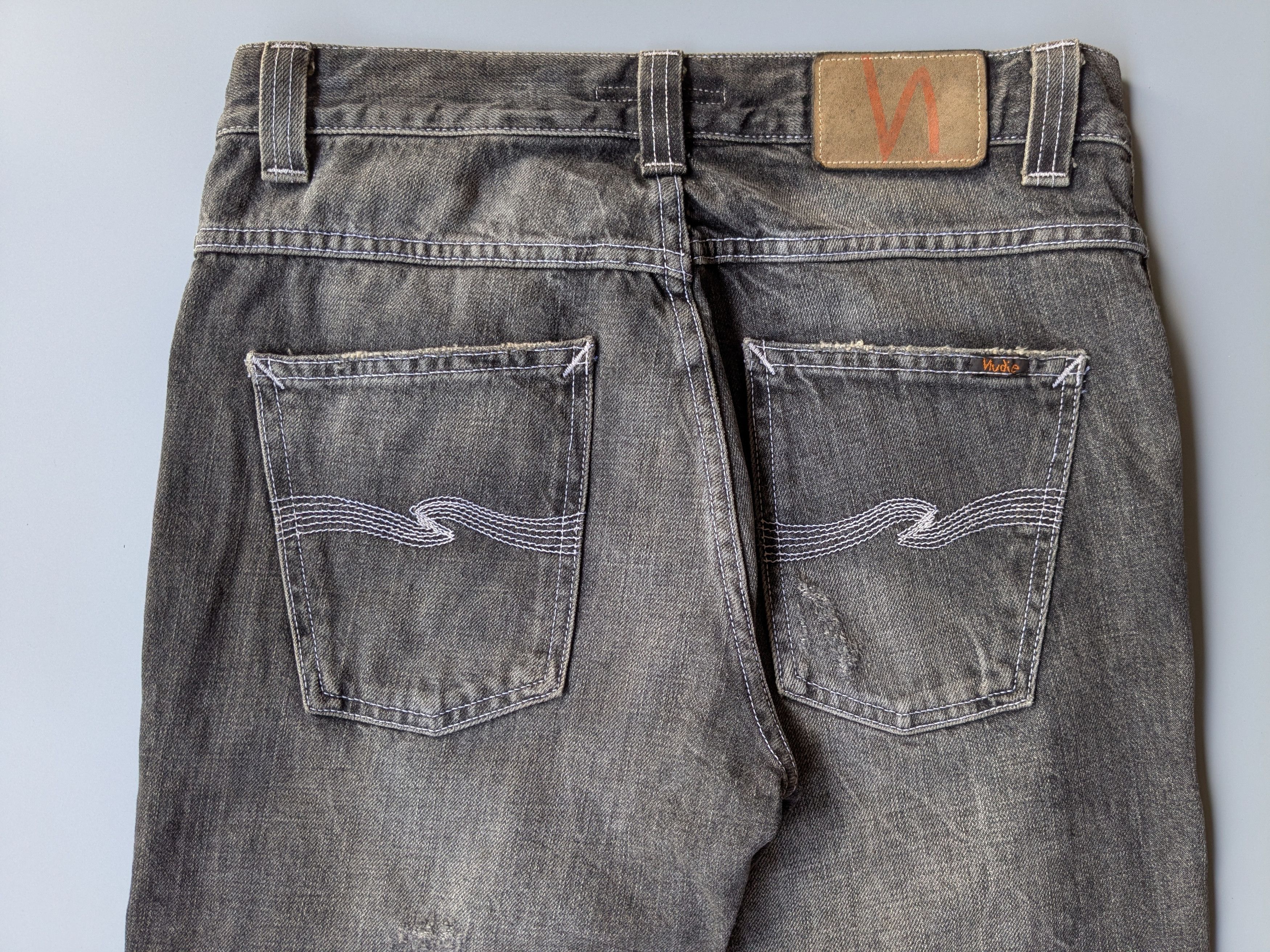Nudie Jeans Nudie Jeans Deep Black Destroyer Low Flare Gleen jeans Size US 30 / EU 46 - 7 Thumbnail