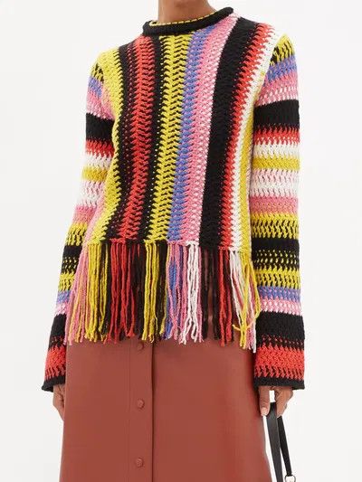 Chloe o1y0825 Cashmere Blend Sweater in Multicolor Size XS / US 0-2 / IT 36-38 - 2 Thumbnail