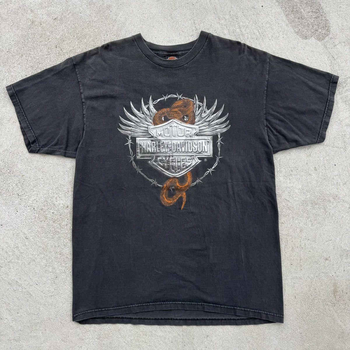 Harley Davidson Vintage Made In USA Harley Davidson Snake Barbed Wire Size US XL / EU 56 / 4 - 1 Thumbnail