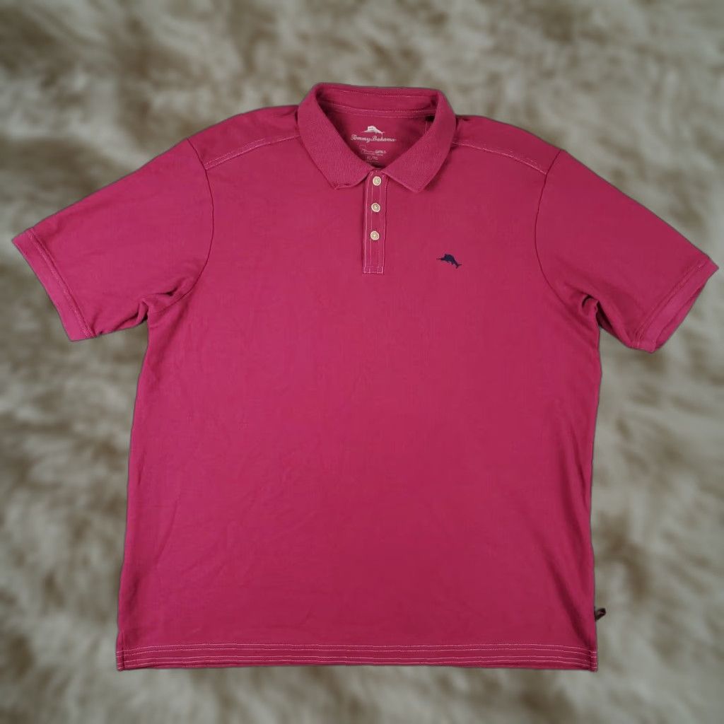 Tommy Bahama Tommy Bahama Polo Shirt Mens XL Pink Casual Short Sleeve Shirt Polo Men XL Pink Modern Preppy Style Regular Fit Logo Button Collared Size US XL / EU 56 / 4 - 1 Thumbnail