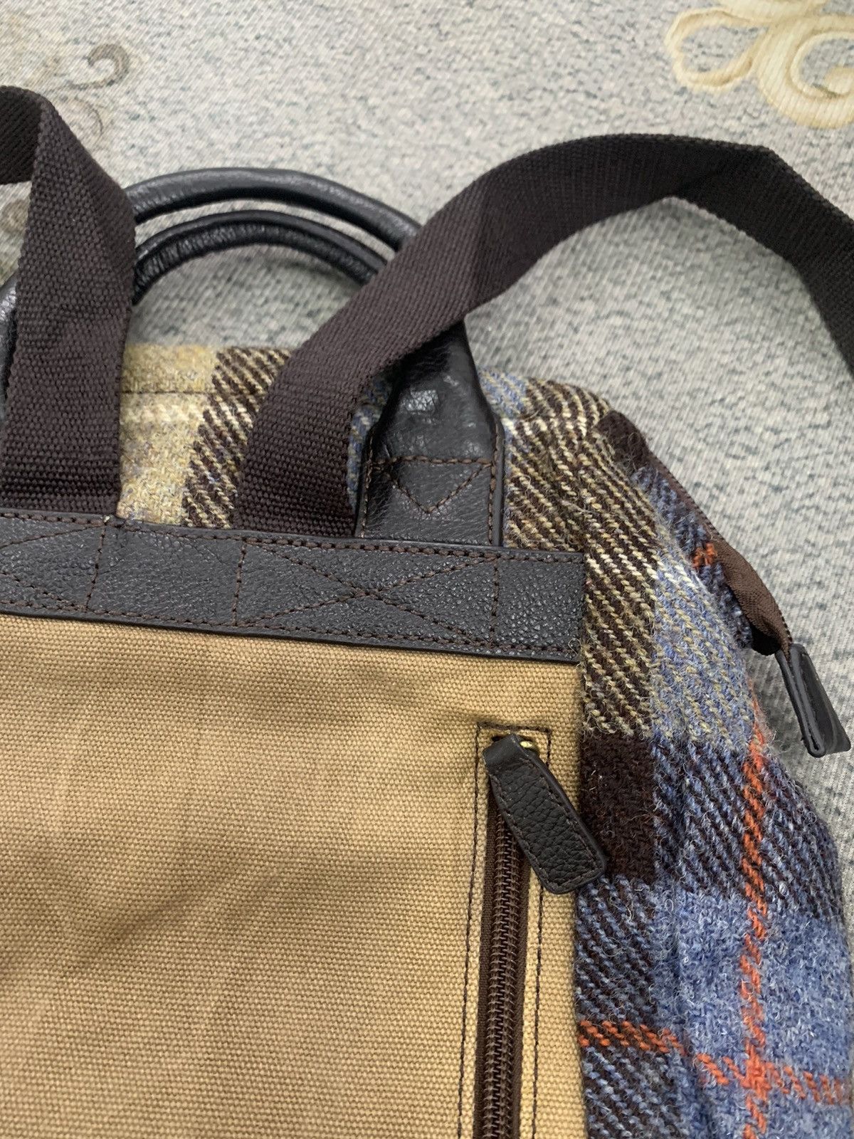 Harris Tweed British Green Harris Tweed Mini Backpack 2 in 1 Style Size ONE SIZE - 10 Thumbnail
