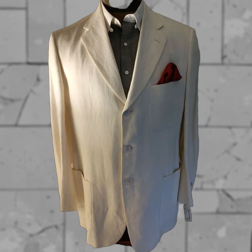 VINTAGE Neiman Marcus Sport Coat Jacket Men's 42 Regular Ivory