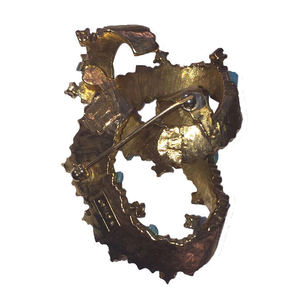Designer Jomaz Figural Pin with Simulated Turquoise and Rhinestones Size ONE SIZE - 4 Thumbnail