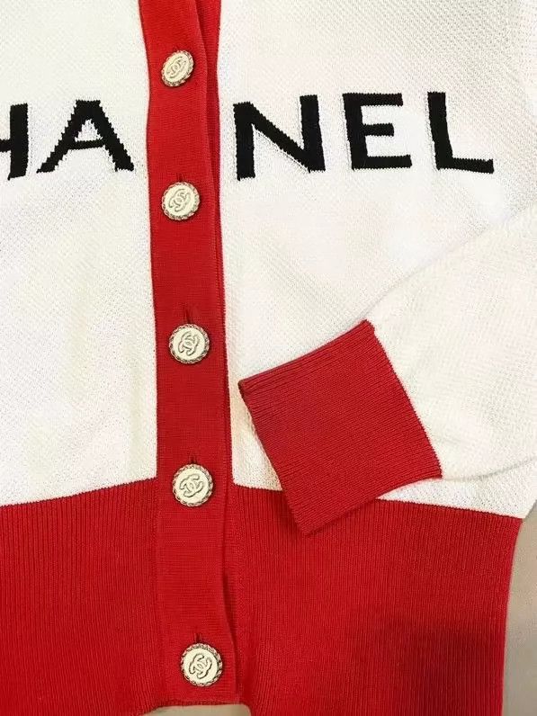 Chanel Chanel Beach series red and white color-blocked knitwear Size XXS / US 00 / IT 34 - 5 Thumbnail