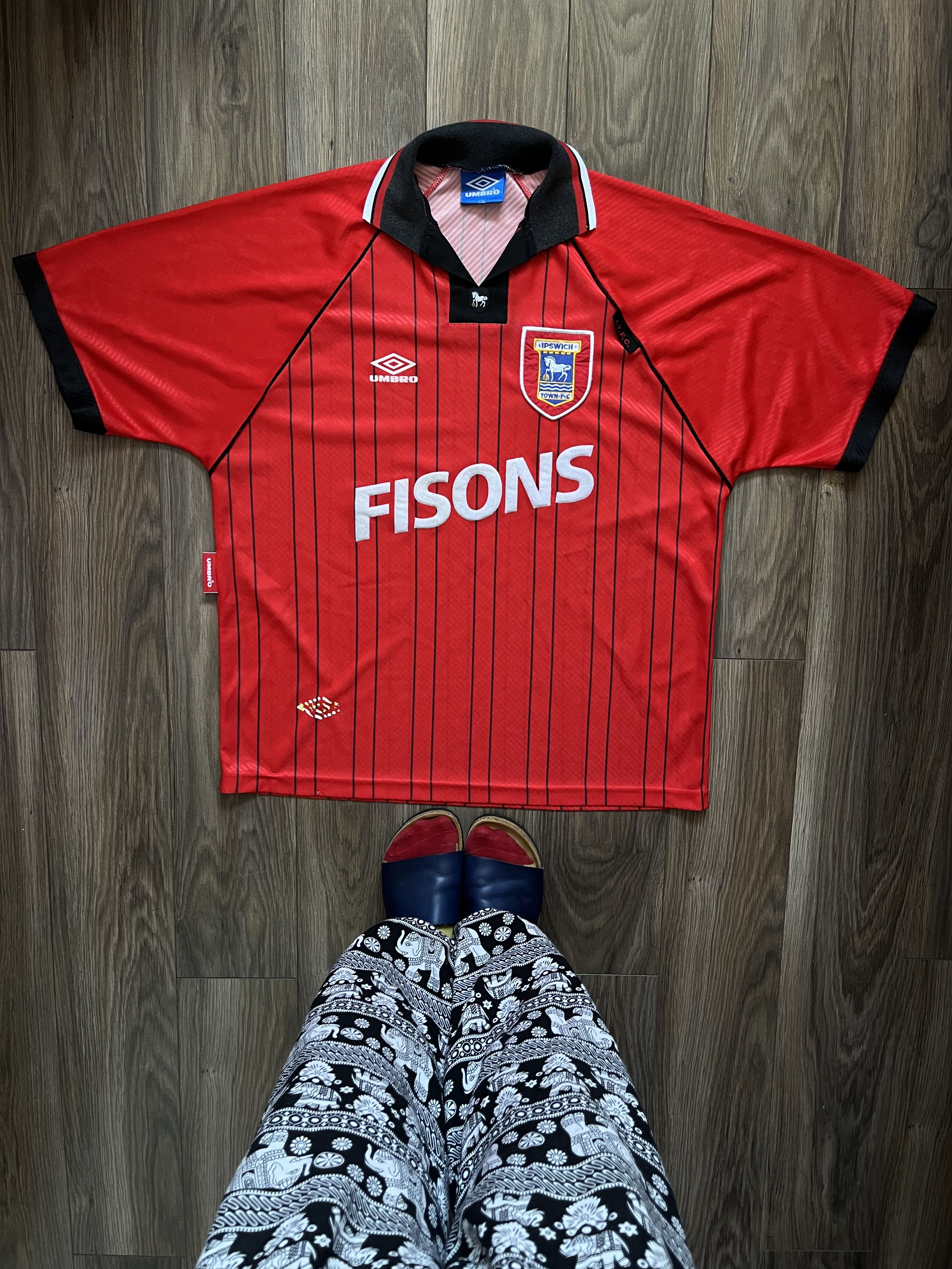 Umbro Ipswich Town Soccer Jersey Umbro Football Shirt RARE 1993/95 Size US XXL / EU 58 / 5 - 1 Thumbnail