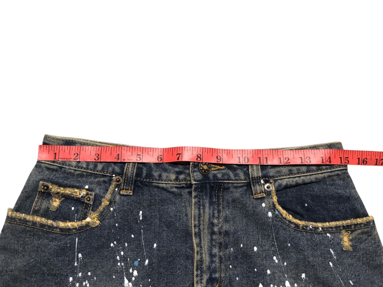 If Six Was Nine Japanese MouthValley Painters Denim Skirt Distressed Design Size 30" / US 8 / IT 44 - 12 Thumbnail
