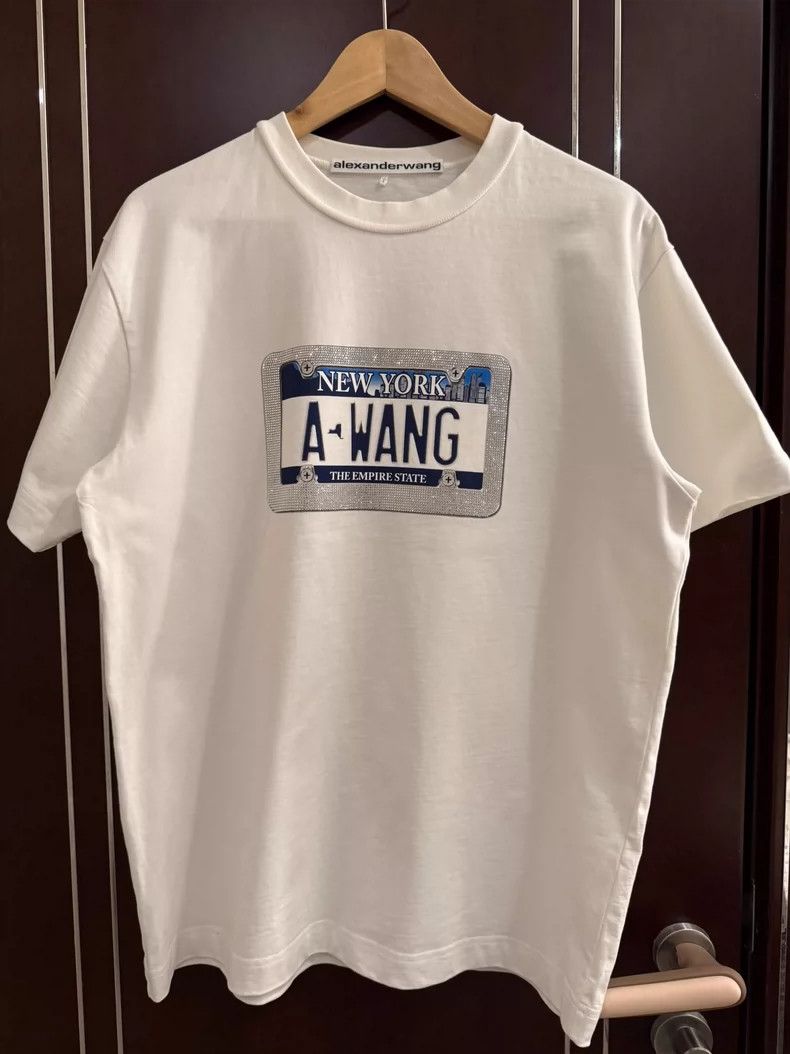 Alexander Wang Alexander Wang Crystal License Plate Tee S - dmc Size US S / EU 44-46 / 1 - 1 Thumbnail