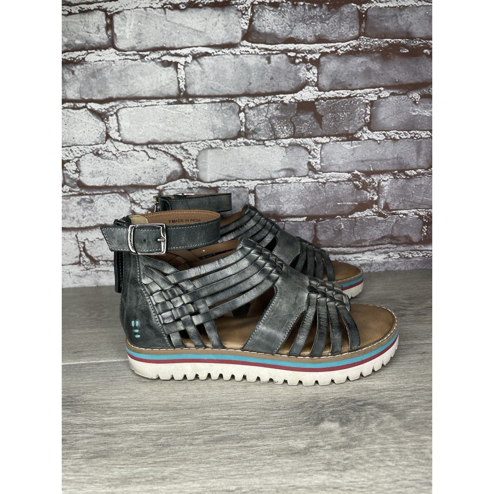 Bed Stu Roan By Bed Stu Scarletty Gladiator Hi Gray Leather Epica Sa Size US 7 / IT 37 - 3 Thumbnail