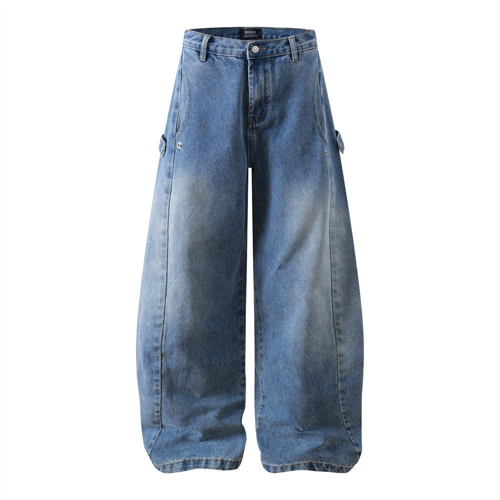 Japanese Brand × Jean Men's cargo high street washed distressed scimitar jeans Size US 32 / EU 48 - 1 Thumbnail
