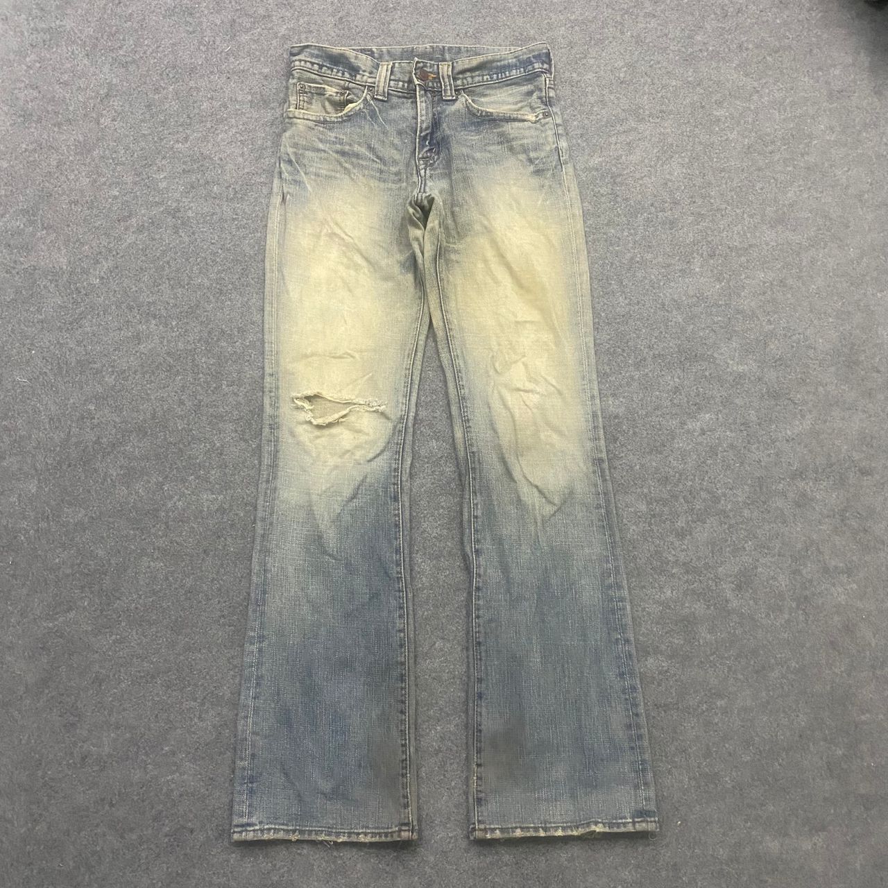 If Six Was Nine 💥Flare💥Vintage G hearts Distressed Denim Size US 31 - 1 Thumbnail