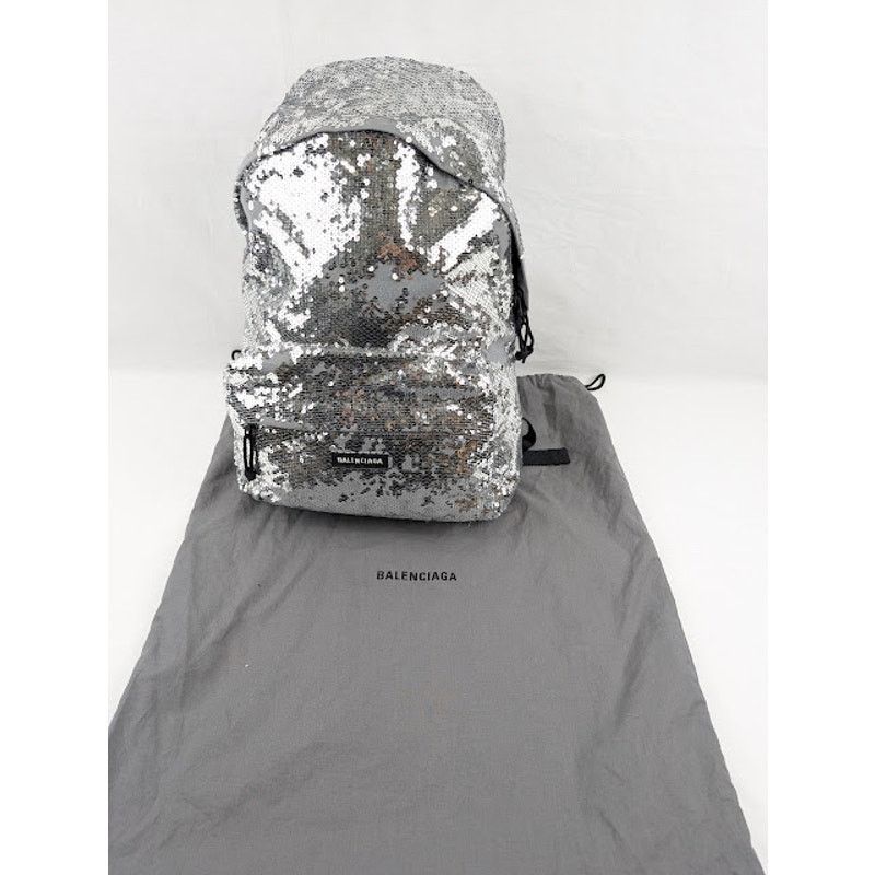 Balenciaga o1rshd1 Size: OS/Sequin Embroidered Nylon EX Backpack Silver Size ONE SIZE - 20 Thumbnail