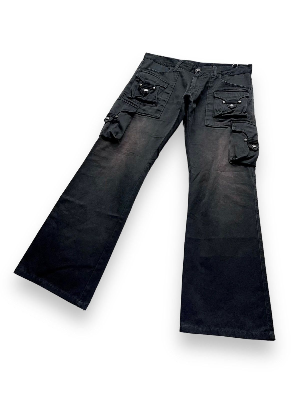 Tornado Mart Vintage TORNADO MART Rusty Black Bush Cargo Minimalist Flare Size US 32 / EU 48 - 4 Thumbnail
