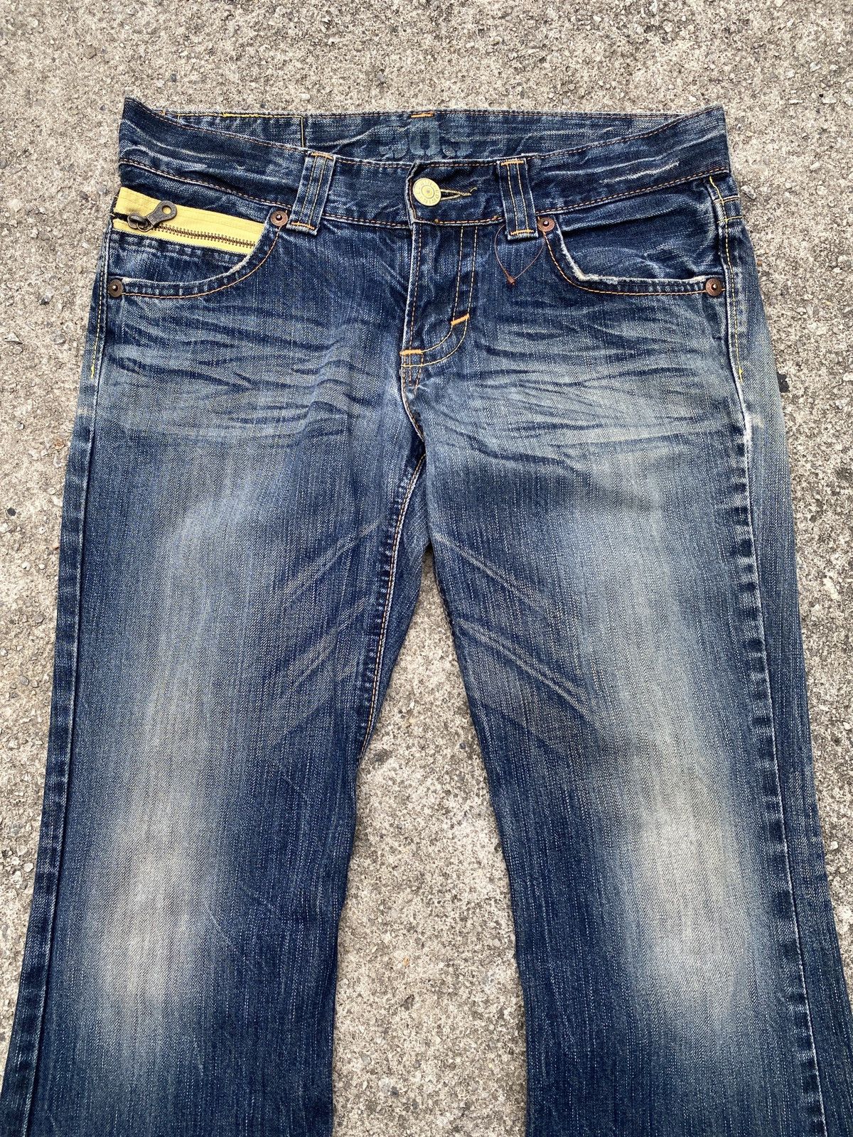 Edwin × Japanese Brand 1990s - Edwin 503 Claws Mark Design Flare Jeans Size US 32 / EU 48 - 4 Thumbnail