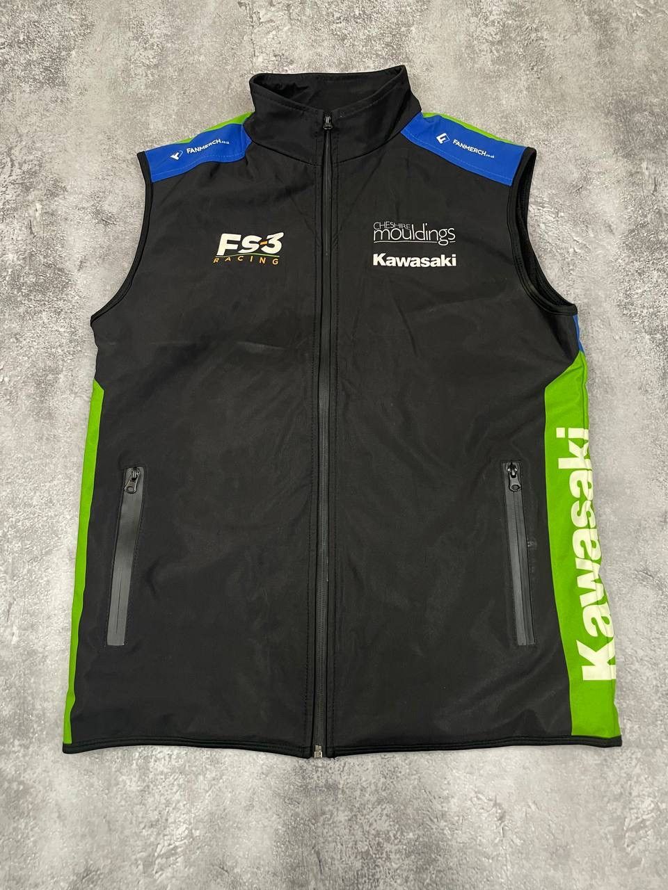 Other FS-3 Racing Kawasaki Men Softshell Vest Black Green Full Zip Size US M / EU 48-50 / 2 - 1 Thumbnail
