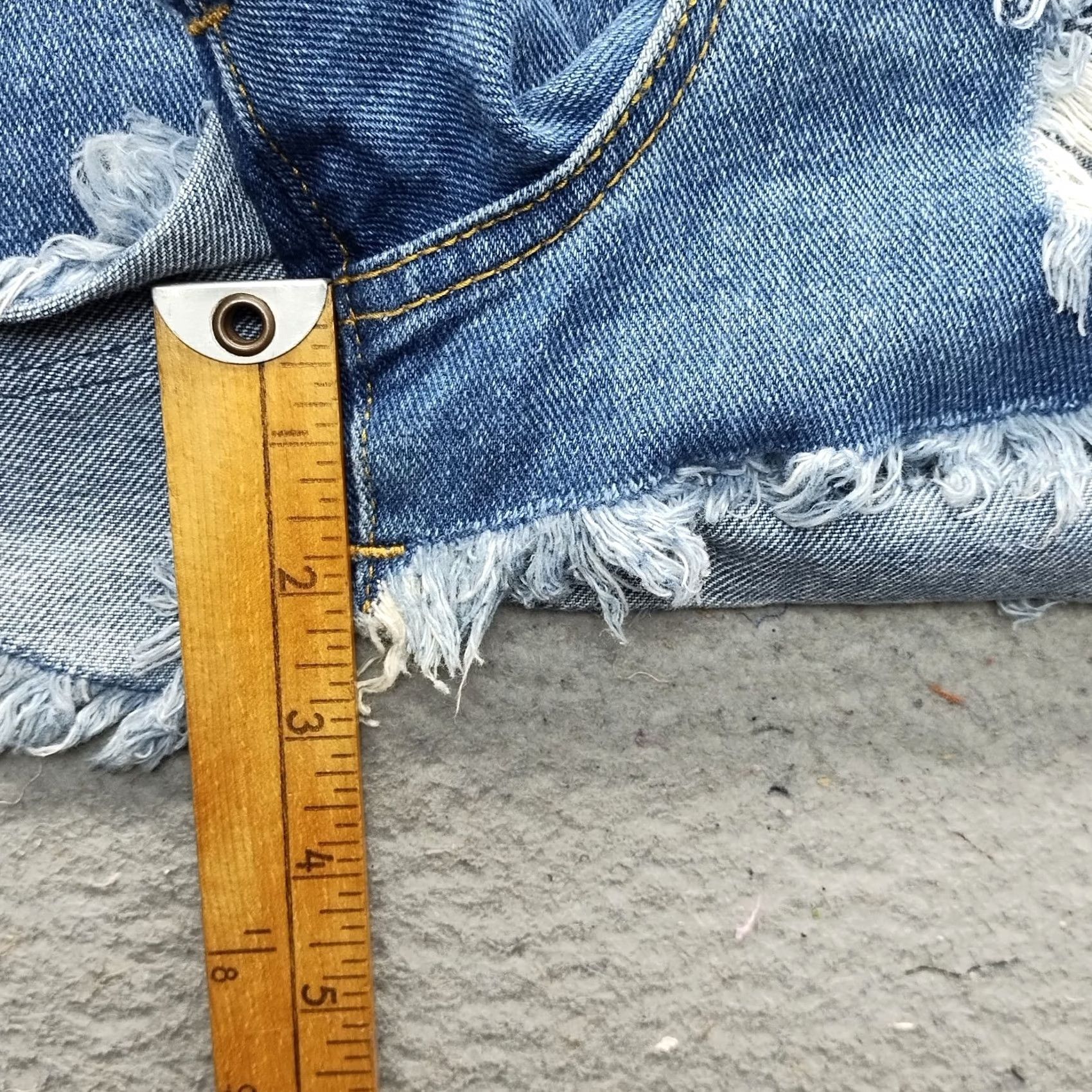 Denime P.S. Erin Wasson Womens 27 Navy Denim Shorts Distressed Frayed Hem 5-Pocket Pocket Tribal Casual Summer Size 27" / US 4 / IT 40 - 8 Thumbnail