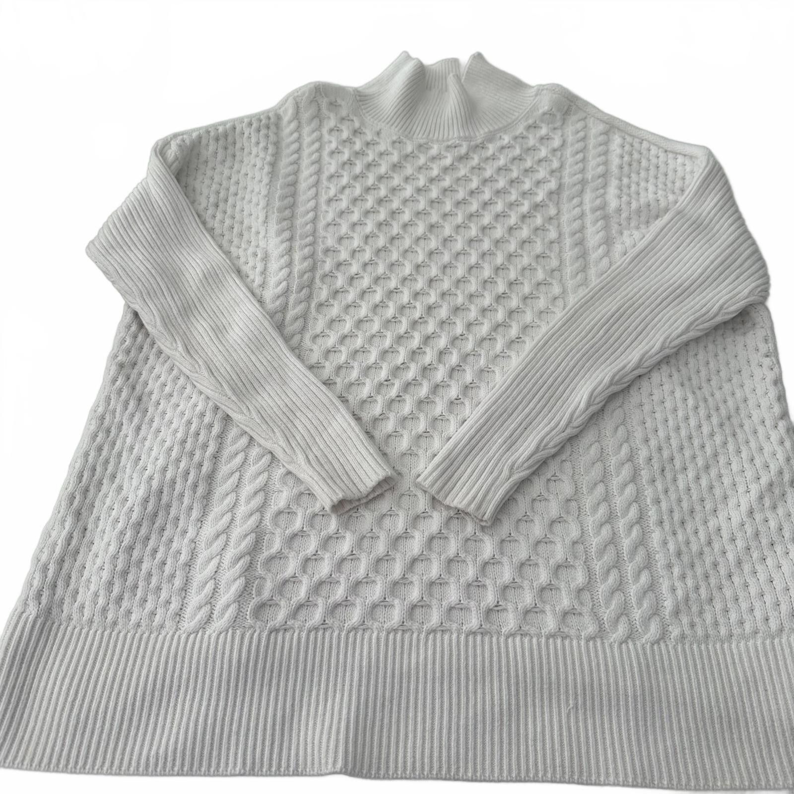 Designer Crown & Ivy Knit Sweater - Cozy White Turtleneck Size L / US 10 / IT 46 - 1 Thumbnail