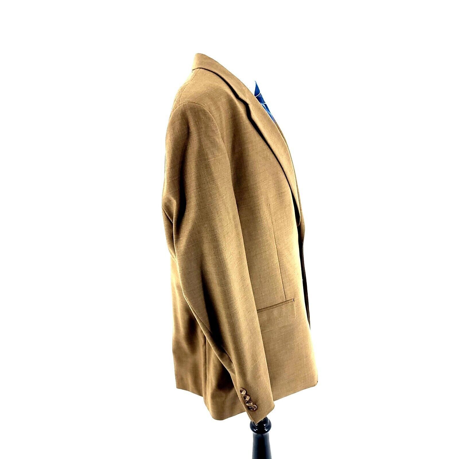 Jos. A. Bank DAMAGED Jos A Bank Wool 2 Button Blazer 46L Light Brown Bask Size 46L - 6 Thumbnail
