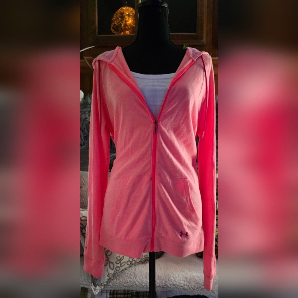Under Armour Under Armour Orange and Pink Zip-Up Hoodie Size L / US 10 / IT 46 - 1 Thumbnail