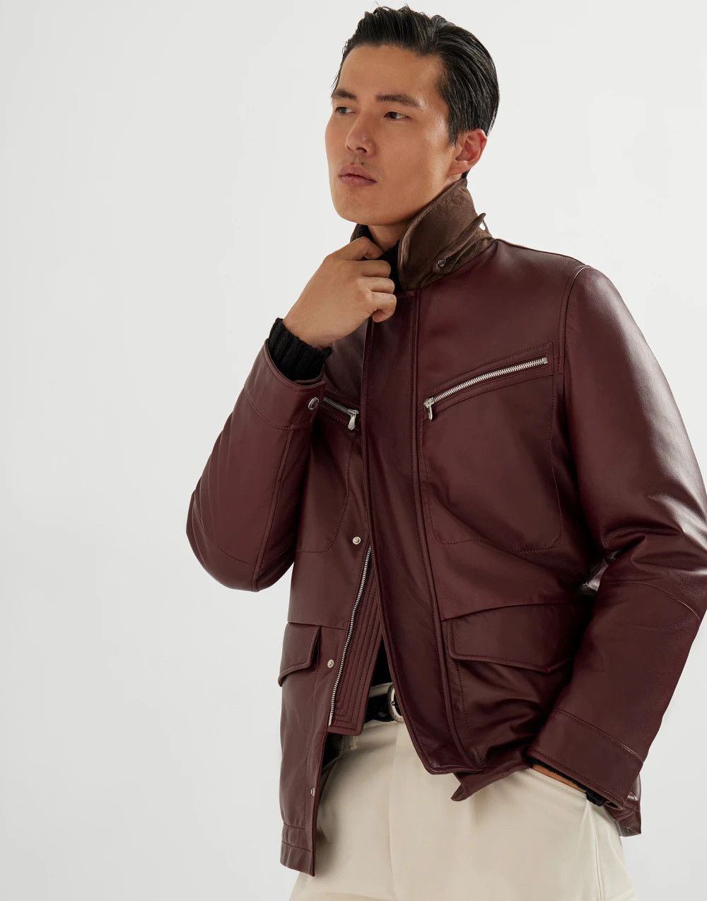 Brunello Cucinelli A Menswear Grail, Rare $13,500 Nappa Leather Jacket Size US XL / EU 56 / 4 - 4 Thumbnail