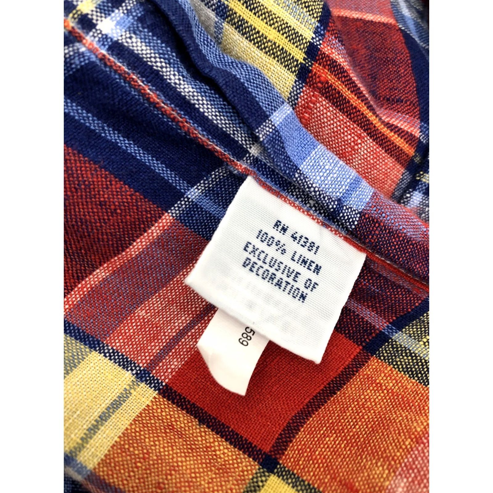 Polo Ralph Lauren POLO RALPH LAUREN Shirt Mens XLTALL LINEN Plaid Checked Embroidered Pony Size US XL / EU 56 / 4 - 6 Thumbnail