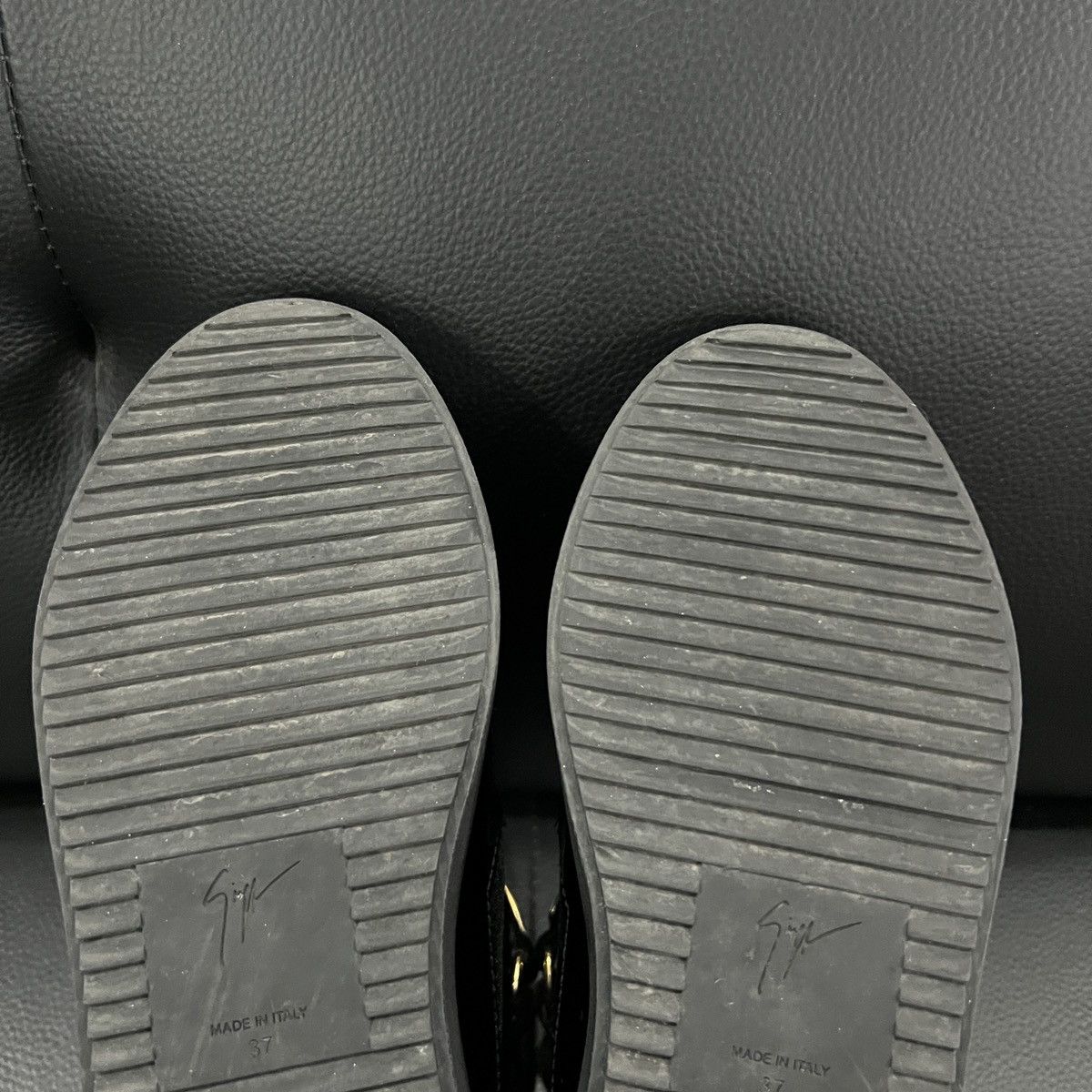 Giuseppe Zanotti Giuseppe Zanotti GZ Double Buckle Patent Silk High Tops Size US 7 / IT 37 - 19 Thumbnail