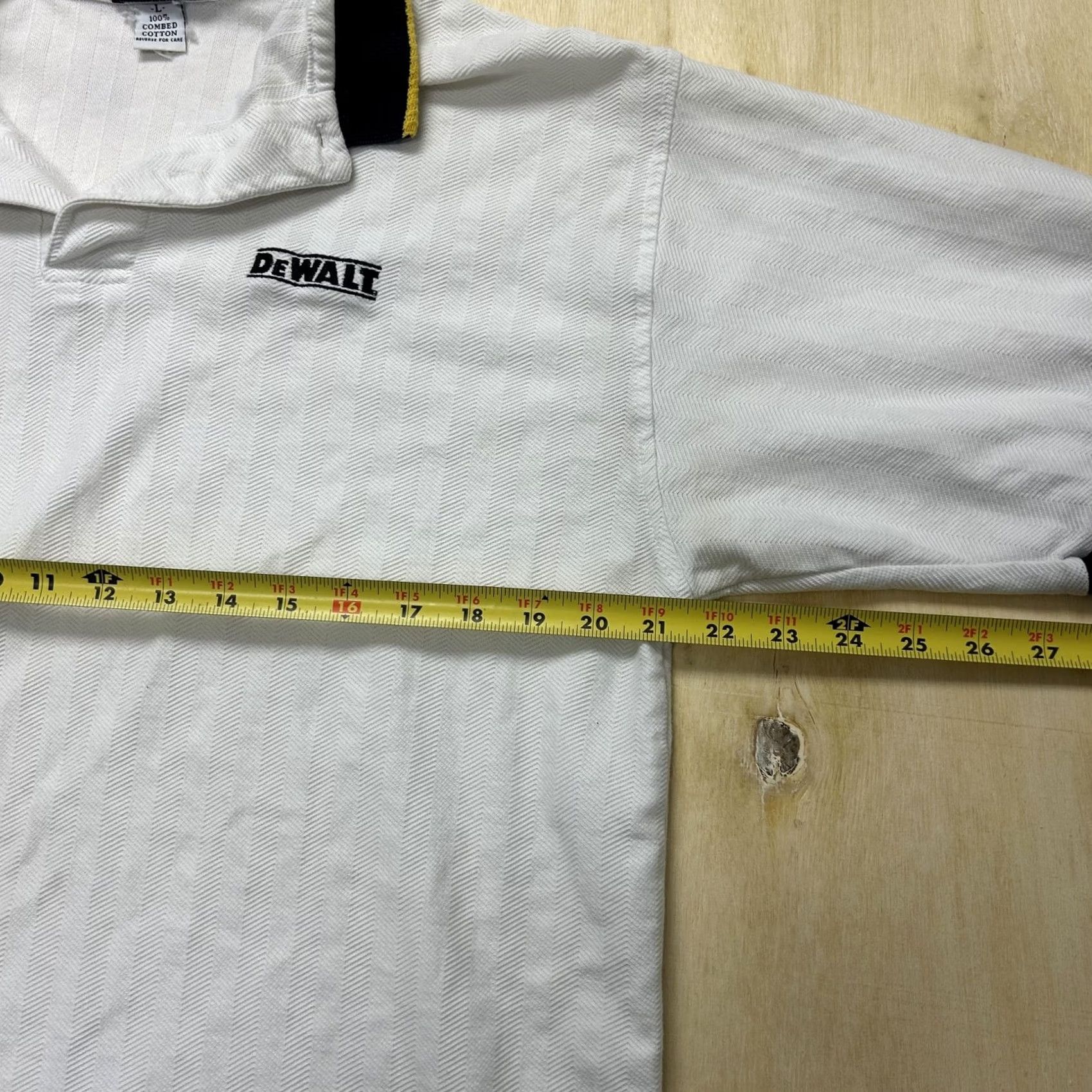 Vintage VINTAGE Vantage Polo Shirt Mens XL White DEWALT Logo Herringbone Made USA Polo Size US XL / EU 56 / 4 - 7 Thumbnail