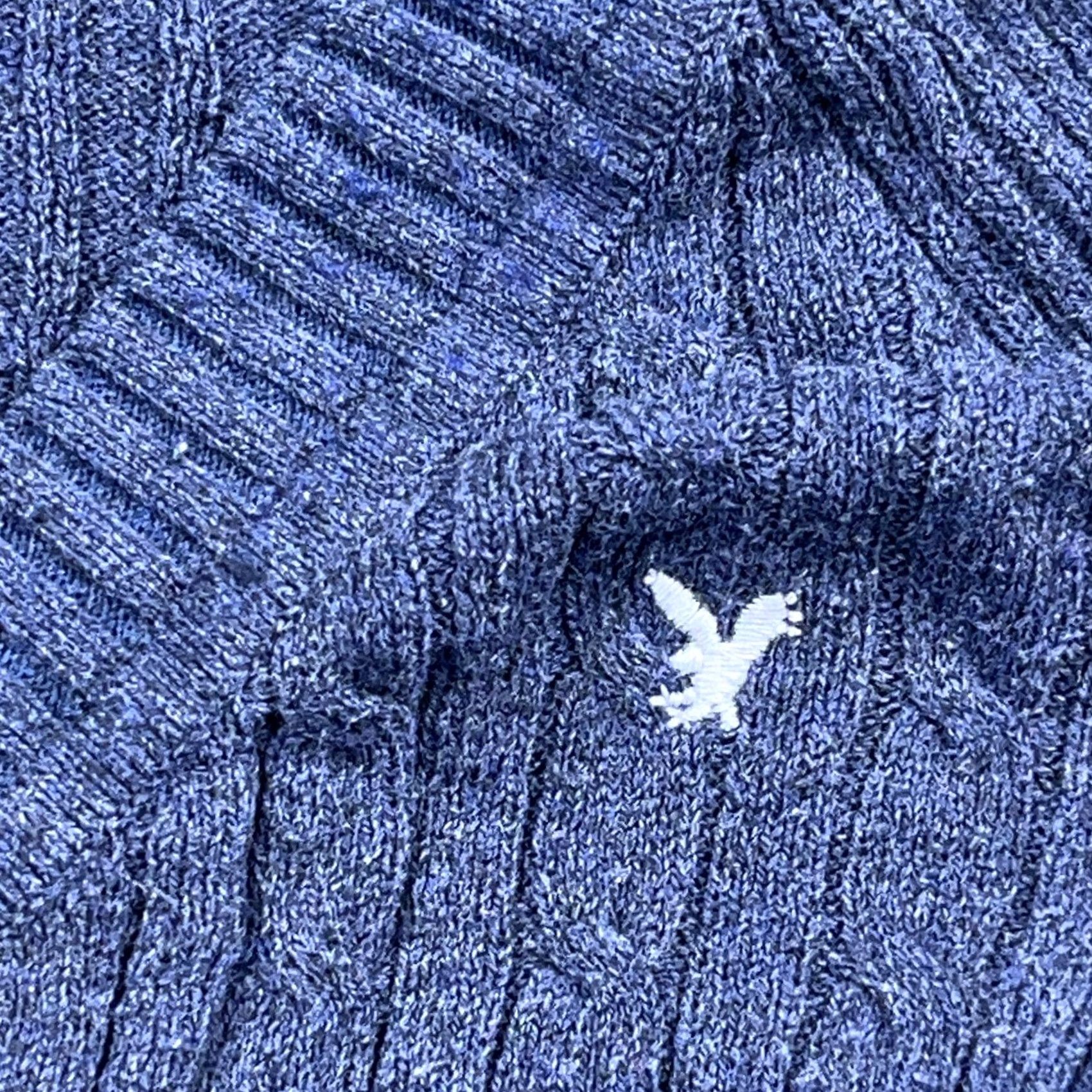 American Eagle Outfitters VINTAGE American Eagle Outfitters Sweater Womens Small Blue Cable Knit Pullover View All Seasons Size S / US 4 / IT 40 - 3 Thumbnail