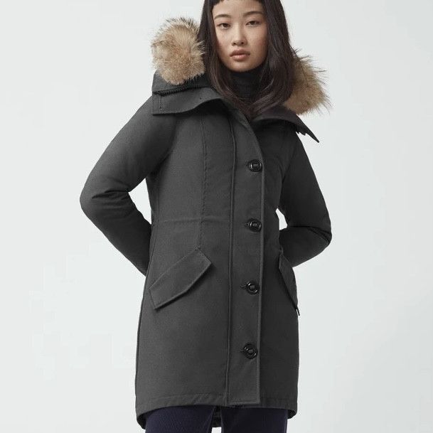image of Canada Goose Rossclair Parka Heritage In Graphite, Size XL in Graphite Grey, Women's
