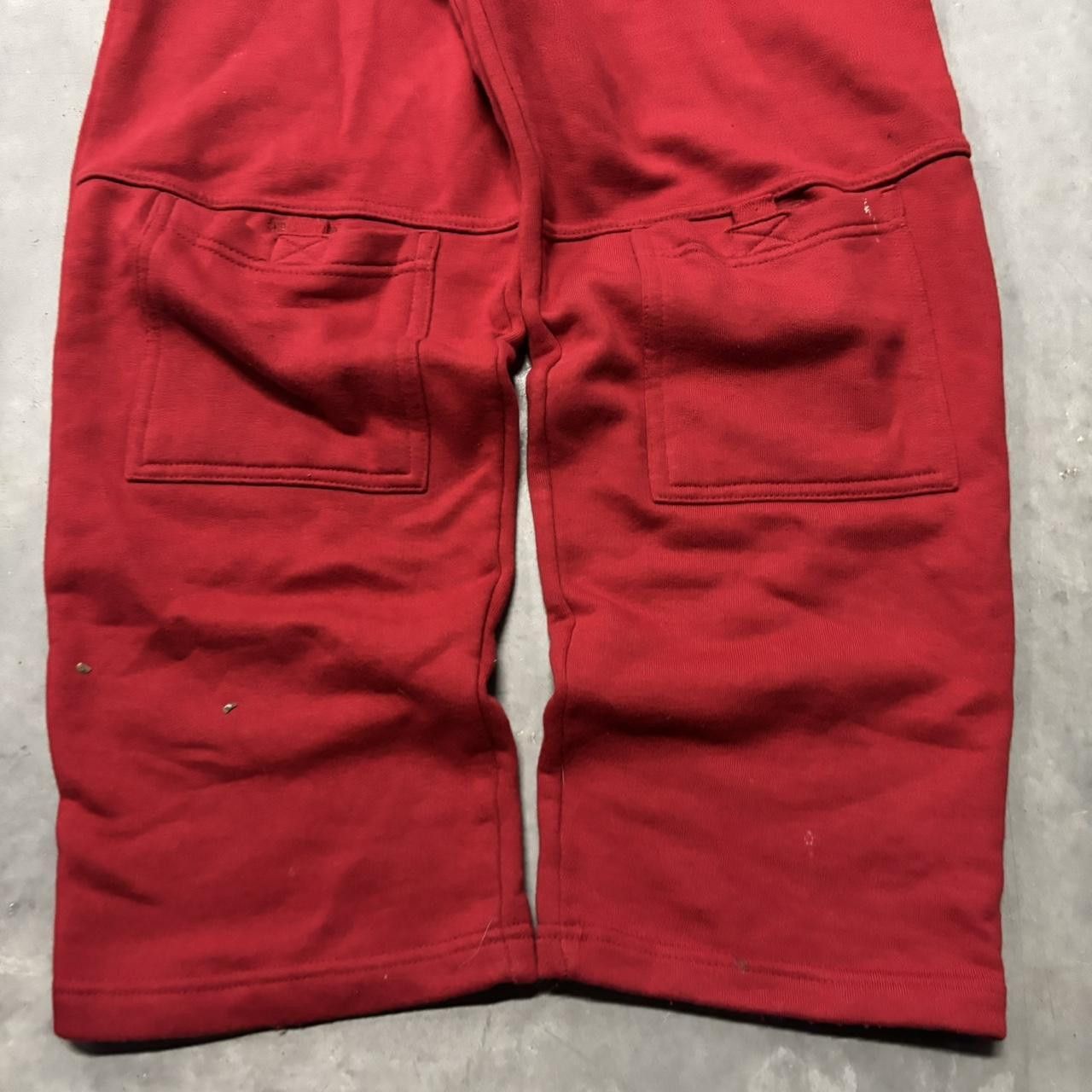Japanese Brand × Vintage Crazy Vintage Y2K/2000s Red Skater Essential Cargo Sweatpants! Size US 30 / EU 46 - 5 Thumbnail