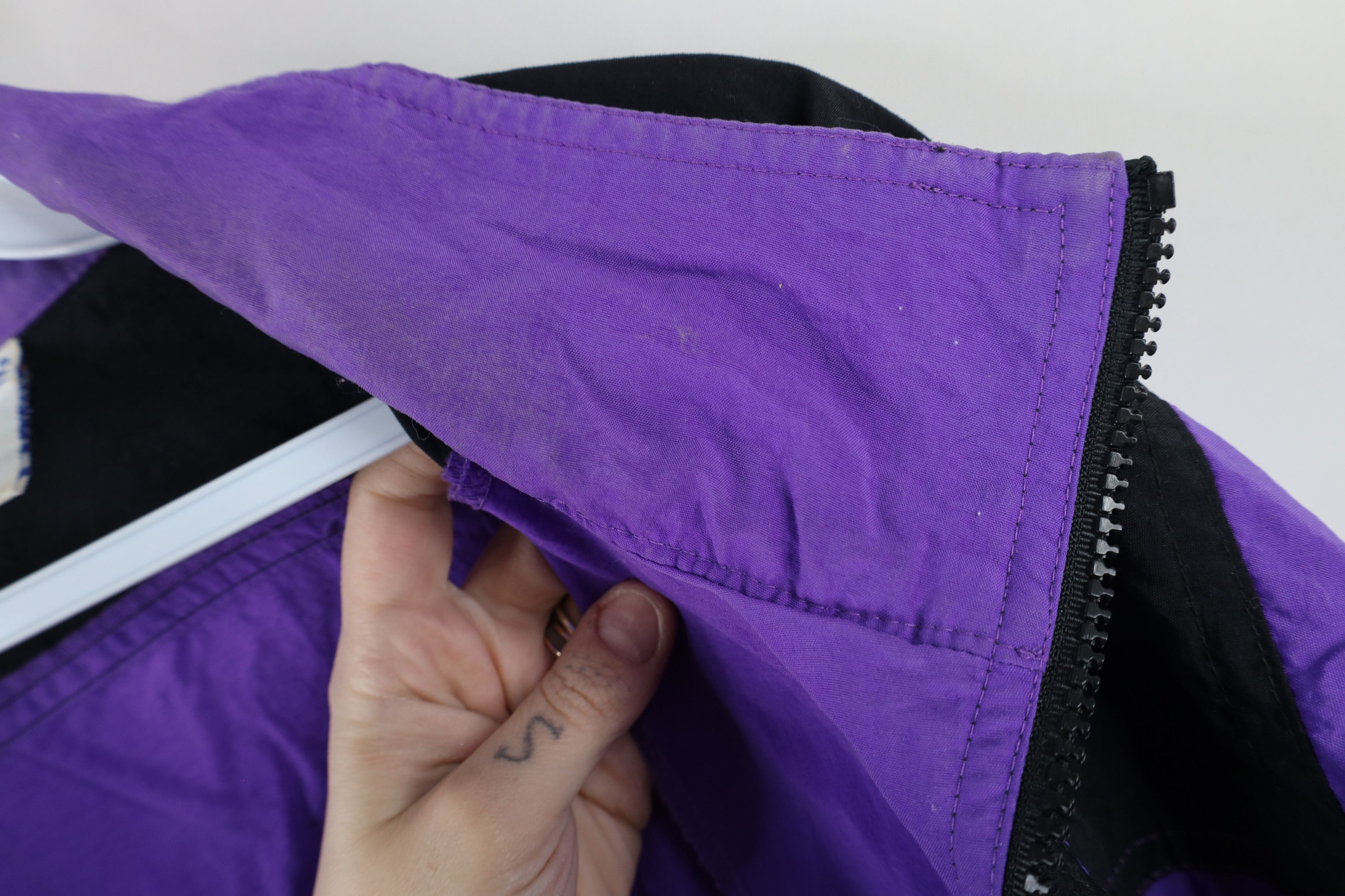 Champion × Vintage Vintage 90s Champion Reflective Windbreaker Jacket Purple Size L / US 10 / IT 46 - 12 Thumbnail