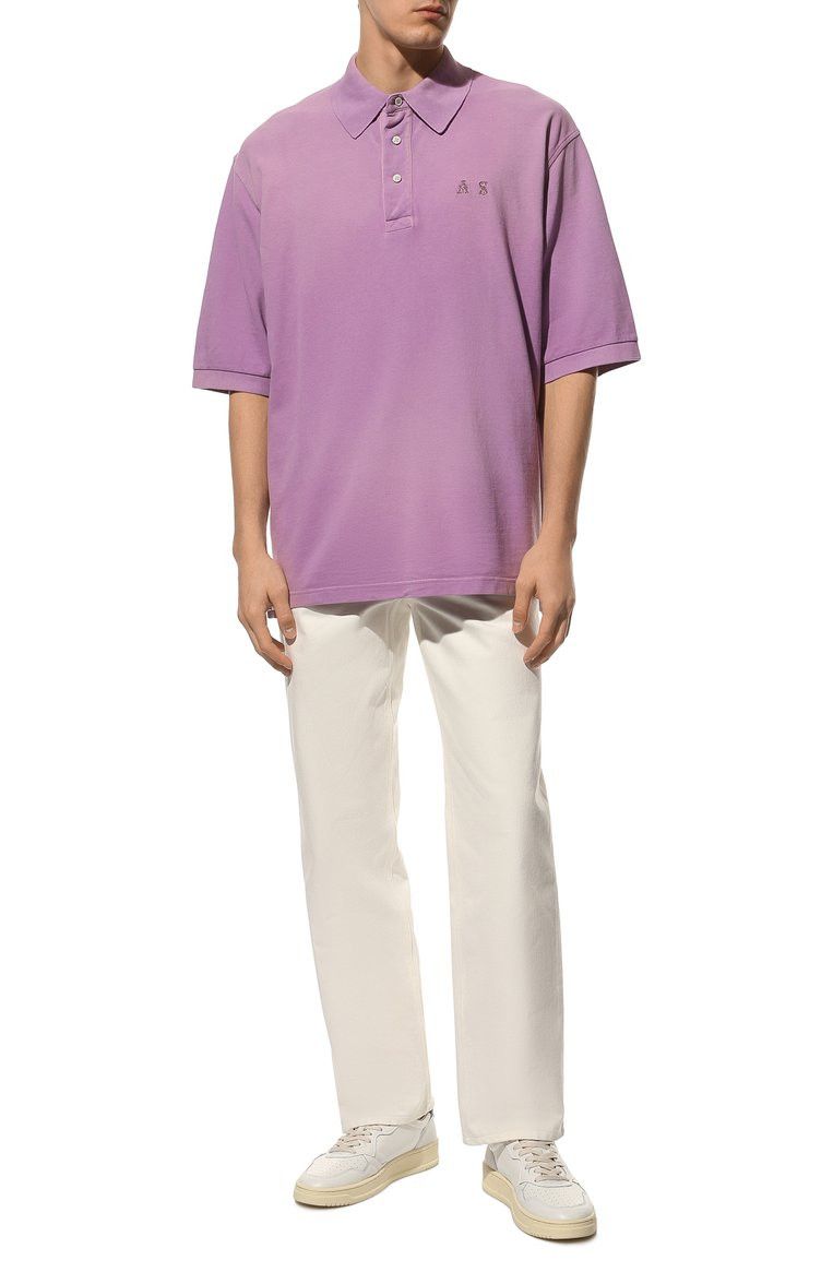Acne Studios $300 - Cotton Polo Shirt - Washed Lilac Size US S / EU 44-46 / 1 - 2 Thumbnail