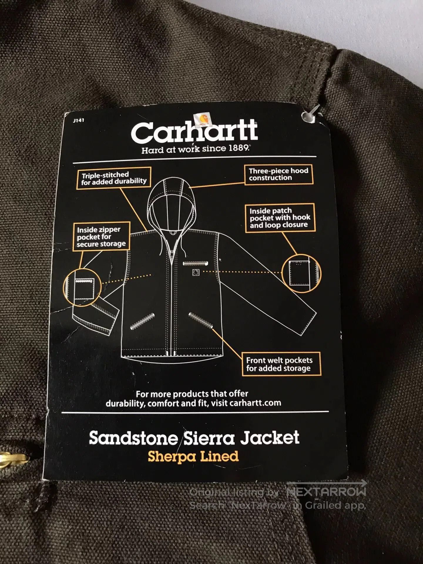 Carhartt Carhartt J141 Hooded Canvas Work Jacket. Size US XL / EU 56 / 4 - 8 Thumbnail