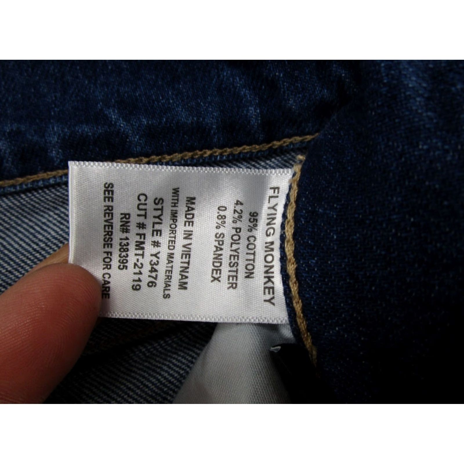 Vintage Flying Monkey Womens Button Fly Blue Skinny Jeans Ankle Size 26 Leather? (Note: Original contains no leather) Size 26" / US 2 / IT 38 - 5 Thumbnail