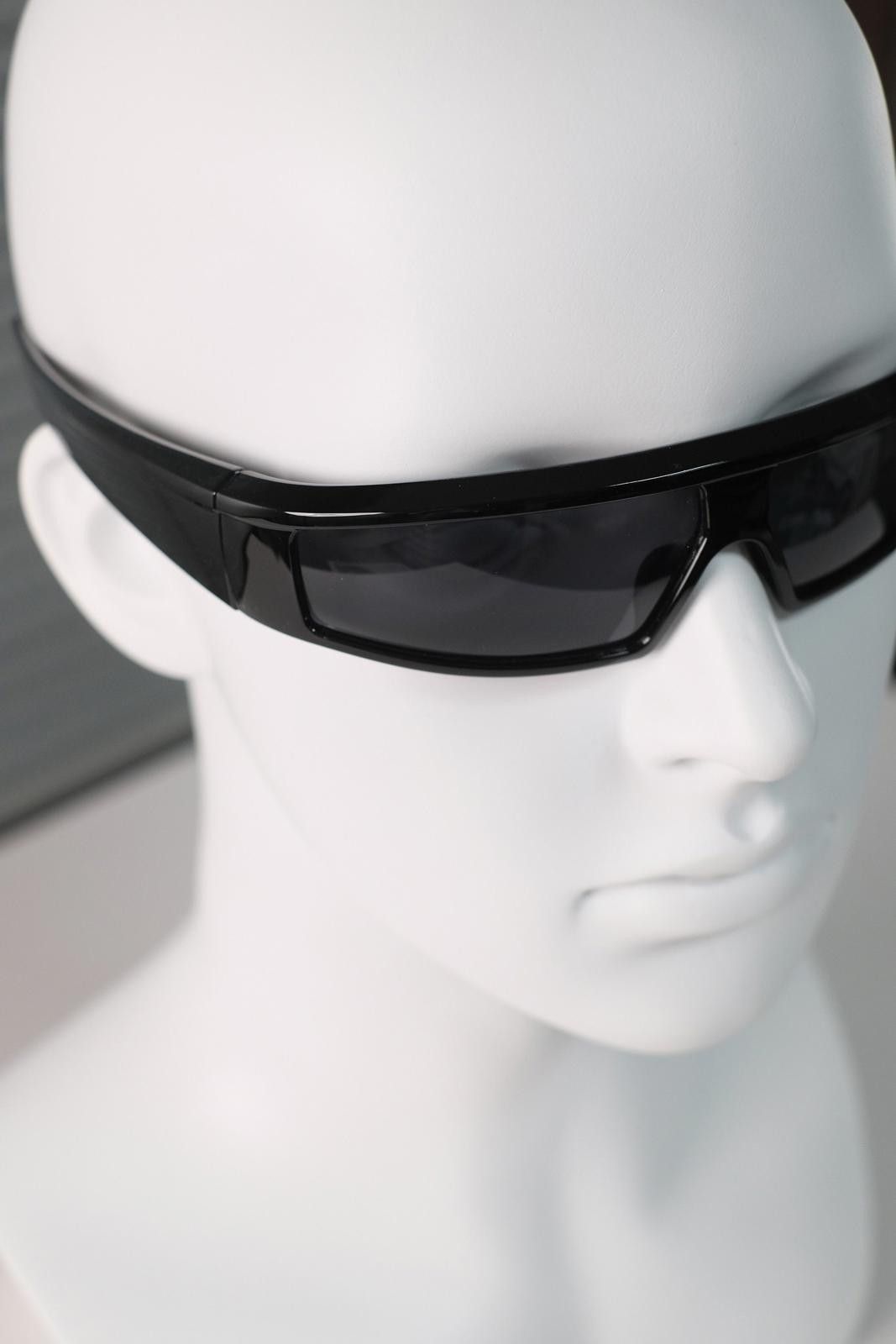 Other Y2k Avant Garde Futuristic Black Rectangle Sunglasses Unisex Size ONE SIZE - 4 Thumbnail