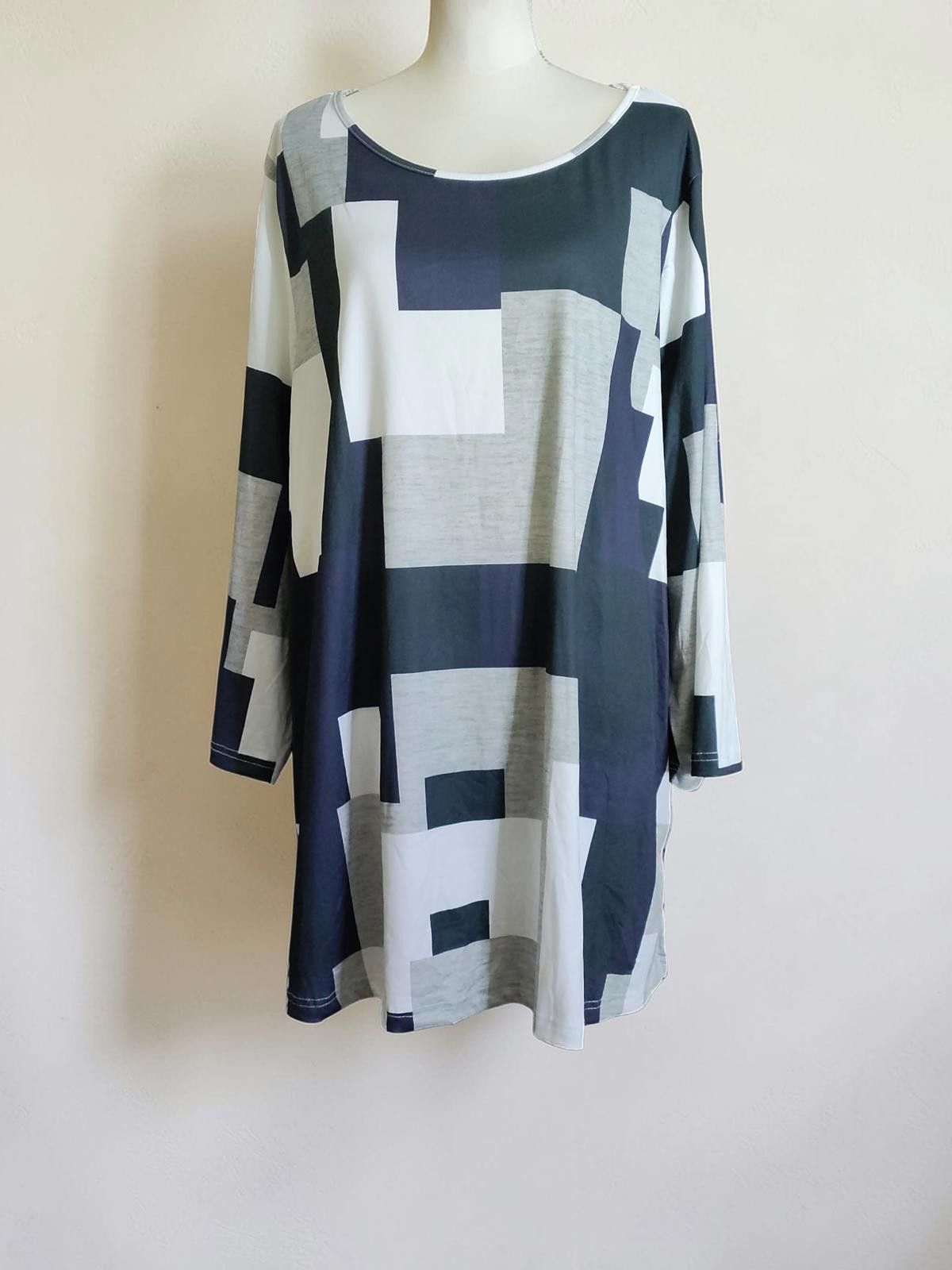 Other Emory Rose 5XL Geometric Pattern Long Sleeve Blouse Size 4XL / US 24-26 - 3 Thumbnail