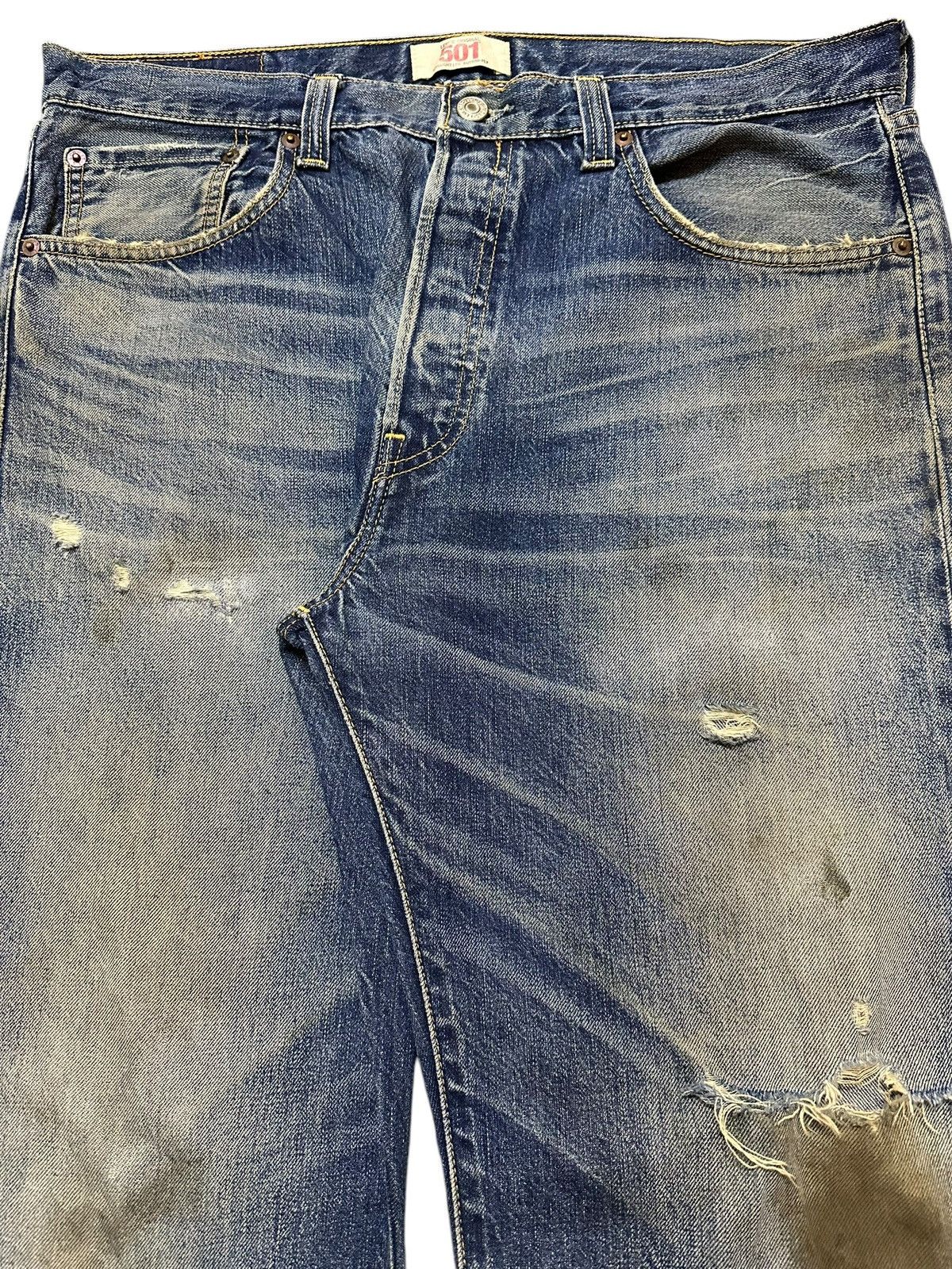 Levi's Vintage Levis 501 Mud Faded Wash Style Loose Jeans Size US 34 / EU 50 - 4 Thumbnail