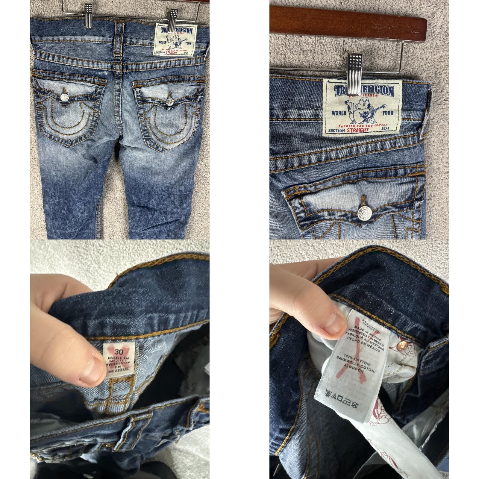 True Religion True Religion Jeans Mens 30 Blue Straight Big T Red Org Flap Pockets Denim Shirt? Size US 30 / EU 46 - 9 Thumbnail