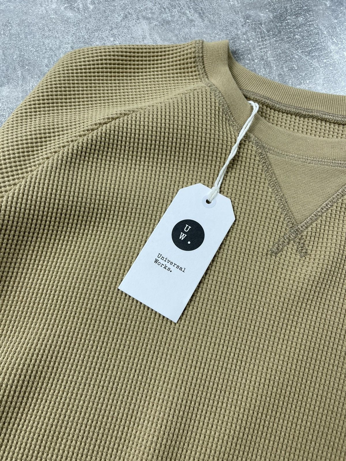 Universal Works Universal Works Waffle Crewneck Sweatshirt Sand Beige Size US L / EU 52-54 / 3 - 9 Thumbnail
