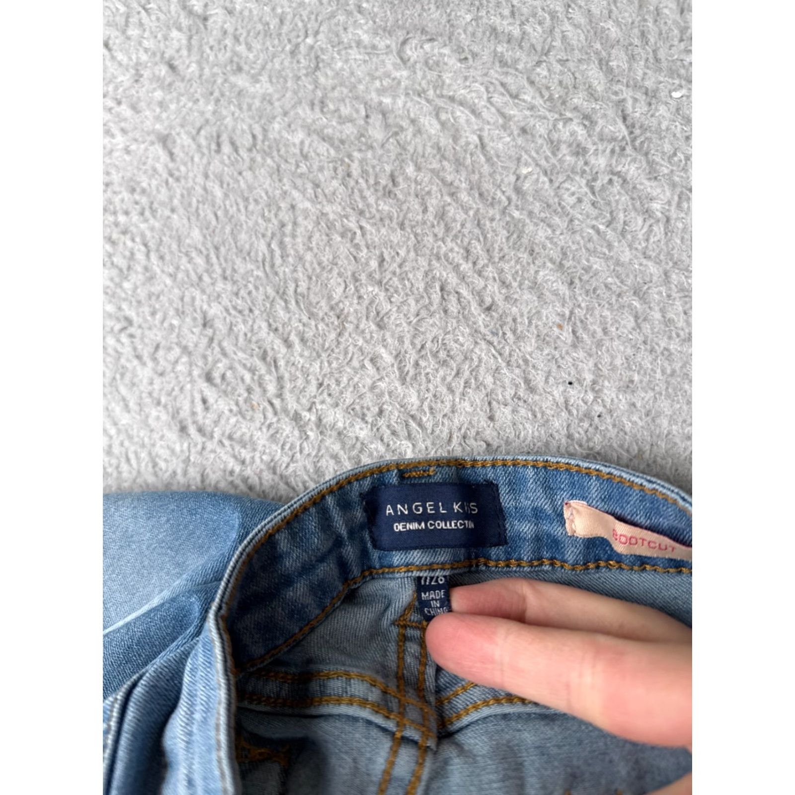 Vintage Angel Kiss Jeans Juniors 28x31 Blue Denim Bootcut Low Rise Cotton Blend Women's Jeans 5-Pocket Ø Size 30" / US 8 / IT 44 - 7 Thumbnail