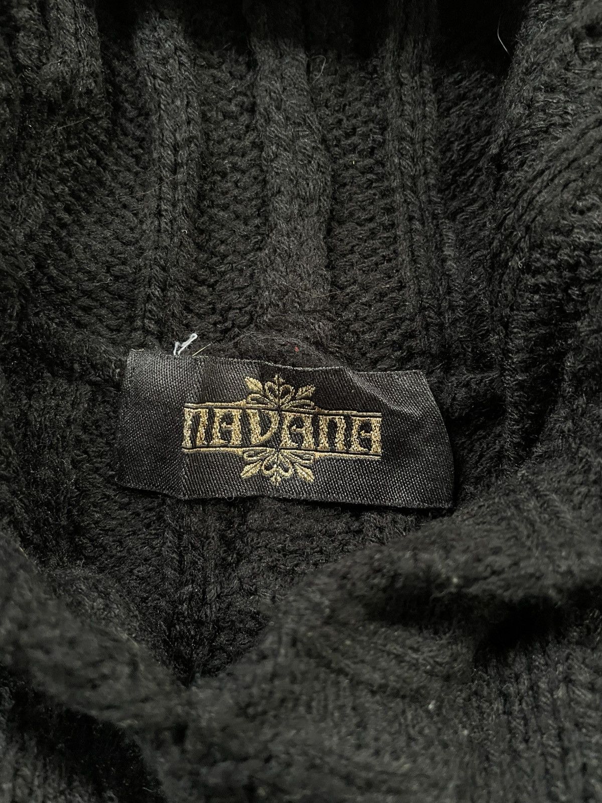 If Six Was Nine Grunge Goth Navana Japan Cloaks Cable Knit Black Vkei Style Size US XL / EU 56 / 4 - 4 Thumbnail