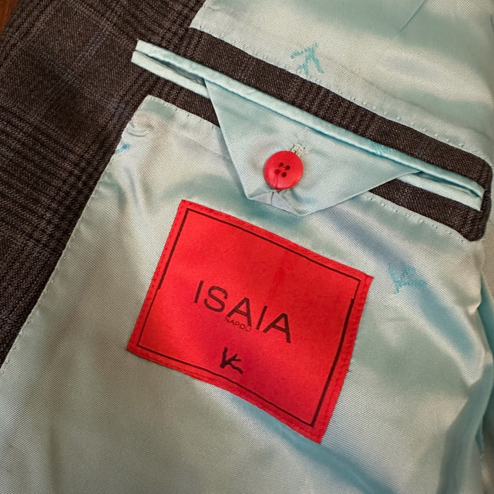 Isaia ISAIA Napoli Base V Blazer Plaid 140s Delain Selection Wool Size 52R - 7 Thumbnail