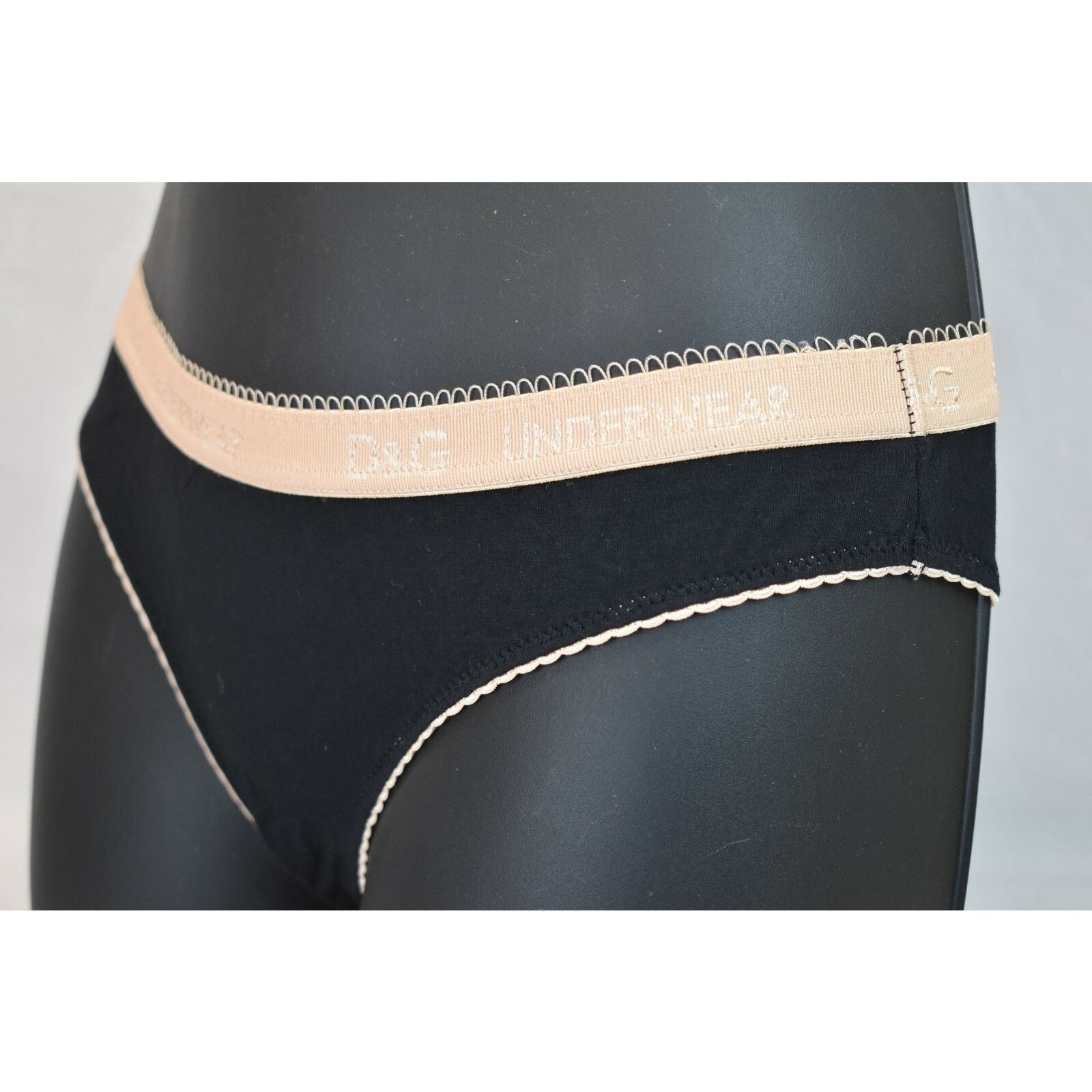 Dolce & Gabbana NWT DOLCE GABBANA BLACK BEIGE LOGO BRIEF UNDERWEAR XS Size ONE SIZE - 2 Thumbnail