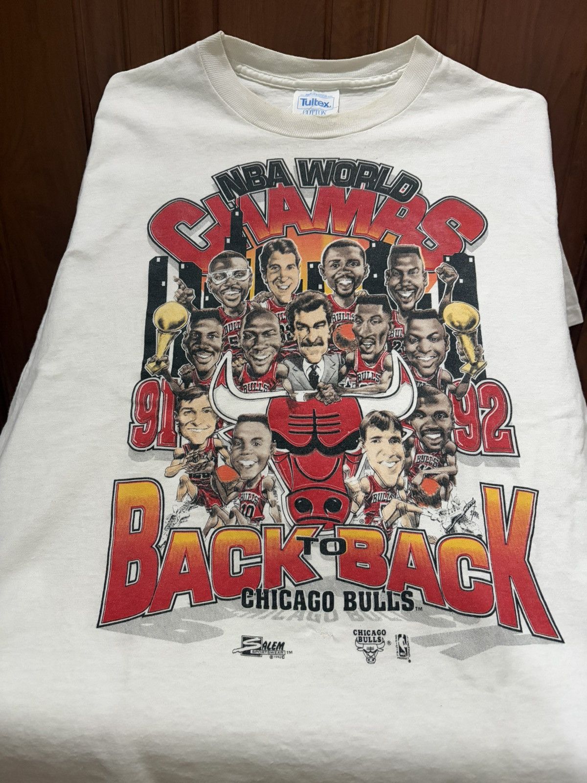 NBA Vintage 90s Chicago Bulls NBA World Champs Back to Back Size US L / EU 52-54 / 3 - 1 Thumbnail