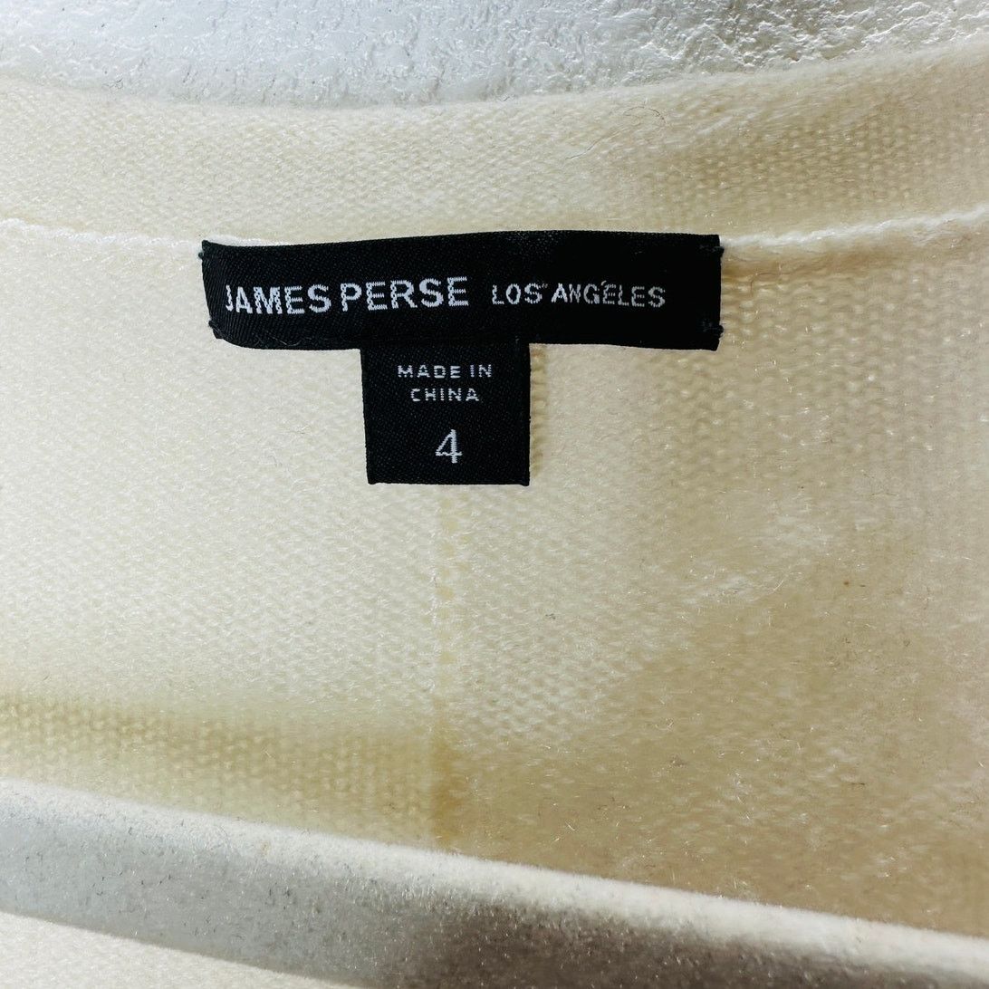James Perse James Perse Cream Long Sleeve V Neck Cashmere Sweater 4 / XL Size XL / US 12-14 / IT 48-50 - 6 Thumbnail