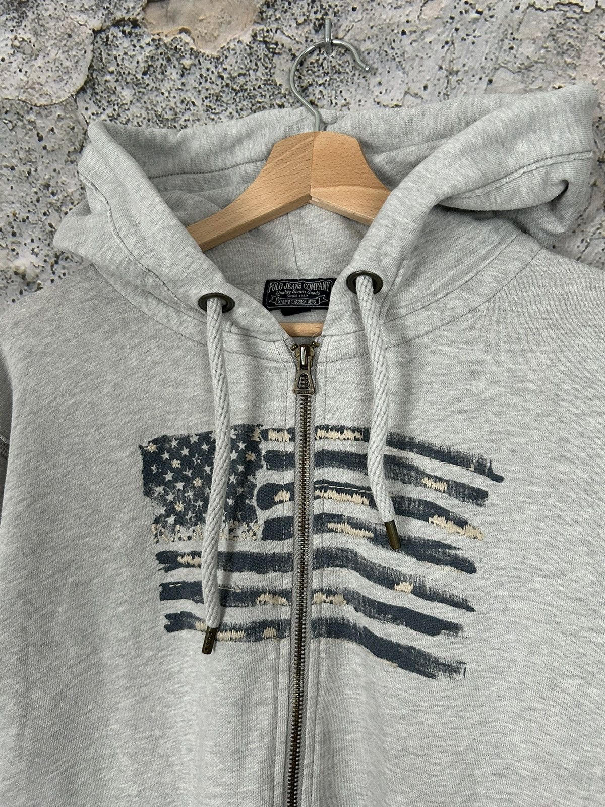 Polo Ralph Lauren Polo Jeans Company Ralph Lauren USA Flag Grey Hoodie 90s Size US XL / EU 56 / 4 - 3 Thumbnail