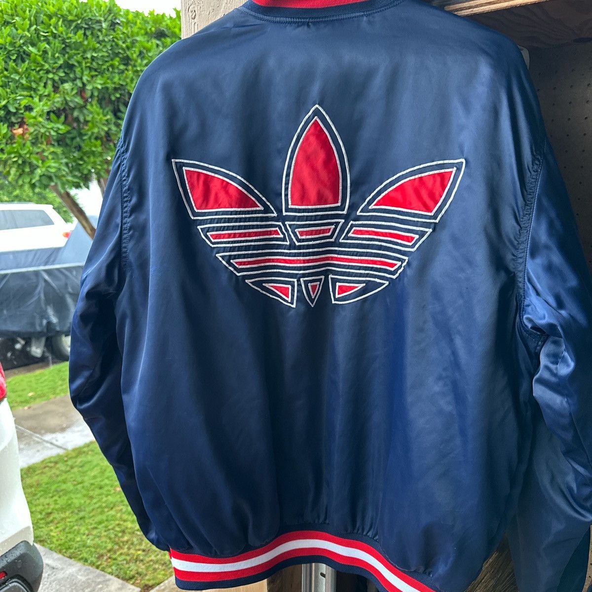 80s Adidas Satin Bomber Mens XL